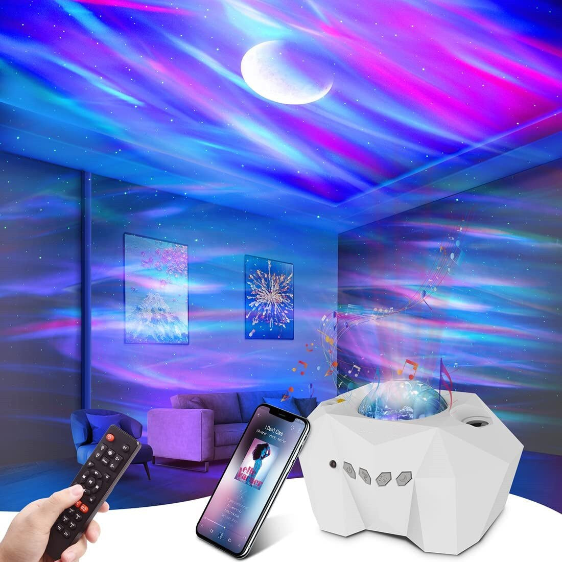 "Stellar Glow: LED Celestial Projector – Transform Your Space with Galaxy, Northern Lights, and Starry Sky Effects – Perfect Bedroom and Home Decoration Nightlight Luminaire Gift